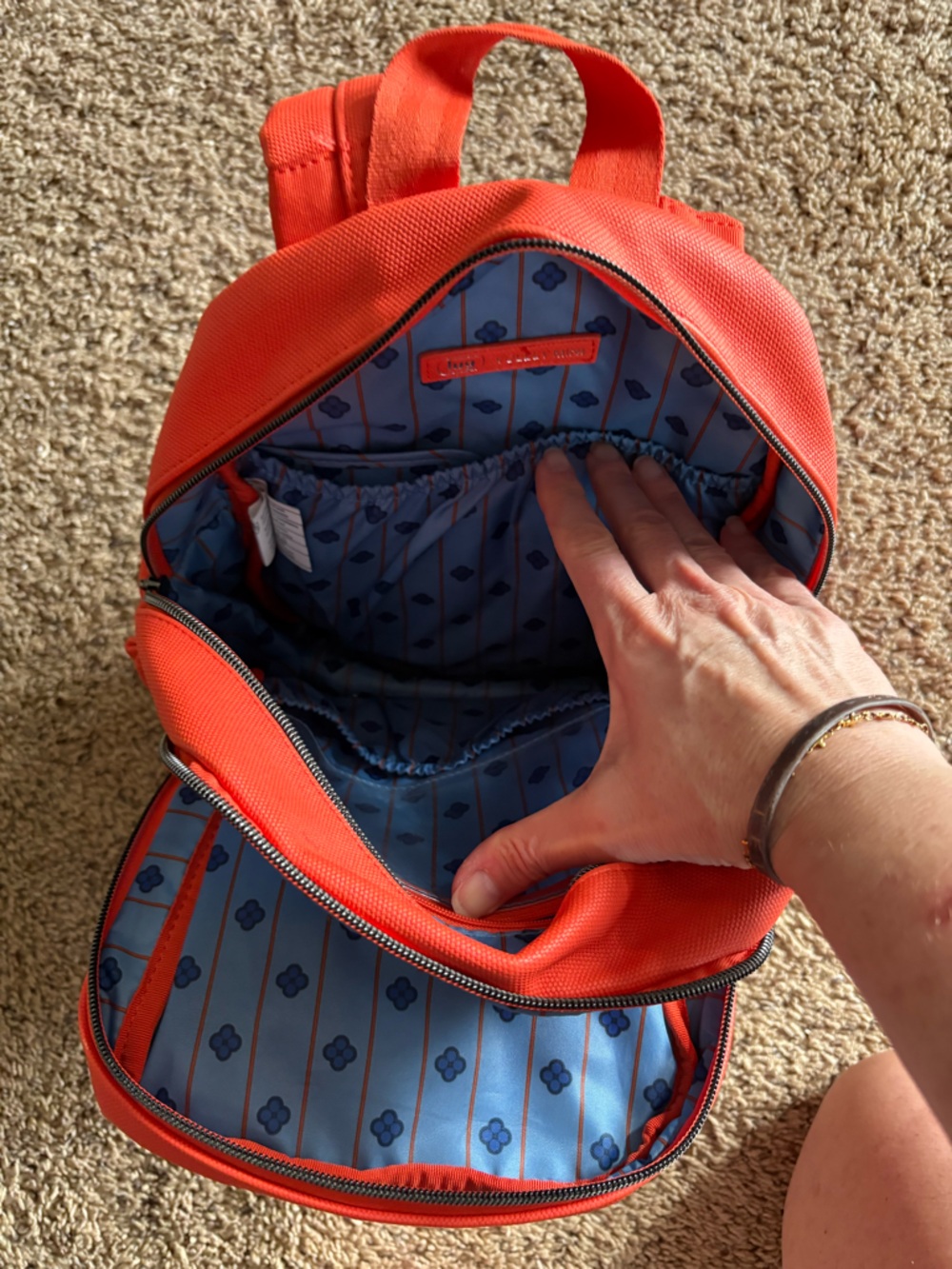 LUG Bright Orange Quilted Mini Backpack - Picture 3 of 6